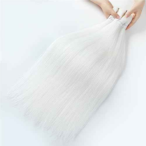 Braiding Hair Pre Stretched 26inch 3 Packs White Braiding hair Extensions Synthetic Crochet Braids, Hot Water Setting Professional Soft Yaki Texture. (26inch(3Packs),White#)