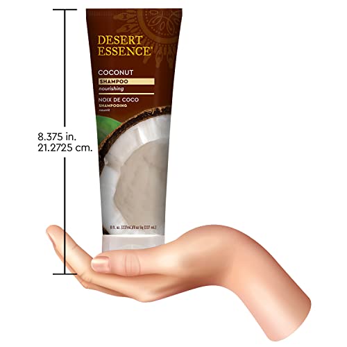 Desert Essence Coconut Shampoo & Conditioner Bundle - 8 Fl Ounce - Nourishing For Dry Hair - Delightful Scent - Refreshes Skin - Coconut Oil