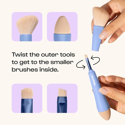 Alleyoop Multi-Tasker 4-in-1 Travel Makeup Brush Set
