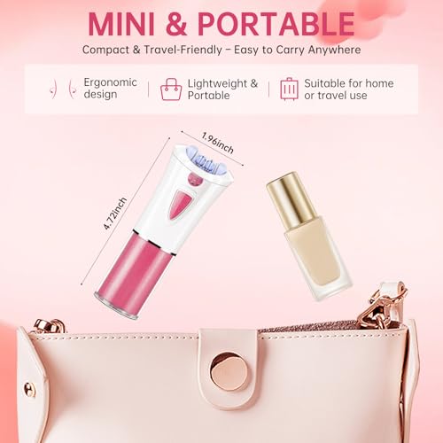 Epilators Hair Removal for Women with LED Light, 2026 New Cordless Electric Tweezers Hair Removal Device for Face, Painless Smooth Glide Epilator for Face/Arm/Bikini Area/Legs/Underarm (Pink)