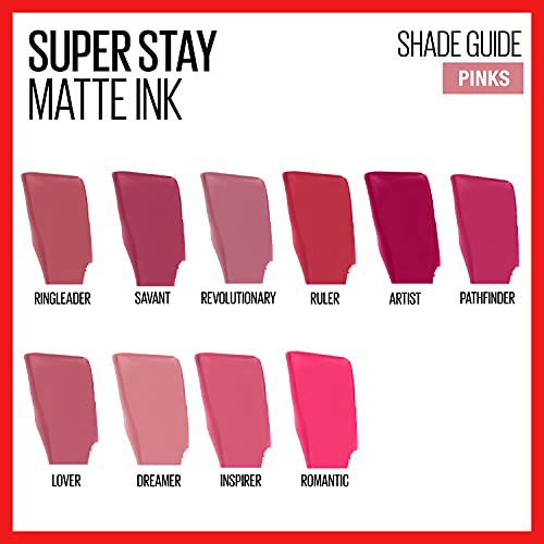 Maybelline Super Stay Matte Ink Liquid Lipstick Makeup, Long Lasting High Impact Color, Up to 16H Wear, Ruler, Deep Cranberry, 1 Count