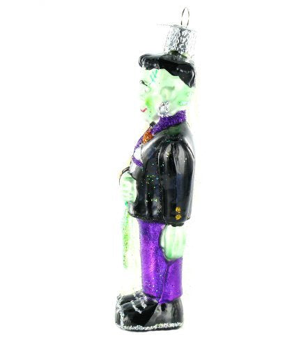 Old World Christmas Halloween Decorations Glass Blown Ornaments for Christmas Tree Frankenstein and Bride