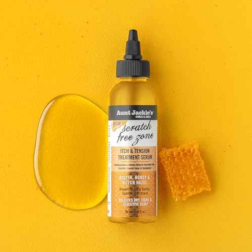Aunt Jackie's Braid + Twist Collection Scratch Free Zone Itch & Tension Treatment Serum ? Relieve Dry, Itchy Scalp with Witch Hazel, Biotin, and Honey ? 4 fl oz