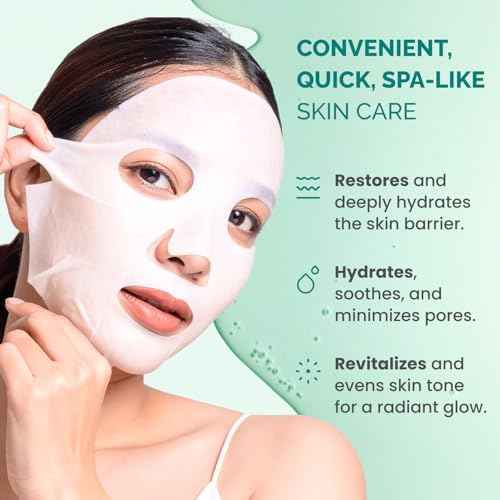 PLANTIFIQUE Facial Sheet Mask Hydration Heaven 5 pack ? Aloe Vera & Hyaluronic Acid Hydrating & Refreshing Face Masks ? Korean Skincare for Dry or Tired Skin