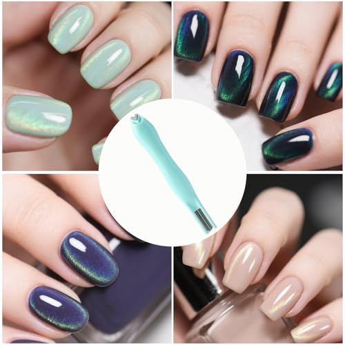 3-in-1 Cat Eye Magnet Nail Pen | Heart & Round Designs
