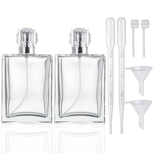 YU FENG Refillable Perfume Spray Bottles 100ml - 2 Pack Clear Glass