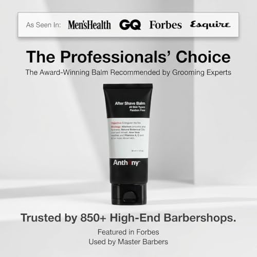 Anthony After Shave Balm for Men, Cooling & Hydrating Lotion with Vitamins A, C & E, Aloe Vera & Botanical Extracts, 3 fl oz, Aftershave Soothes, Moisturizes & Nourishes Skin, Reduces Razor Burn