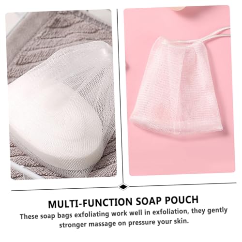 30-Piece Drawstring Soap Foaming Nets - White Mesh Bags