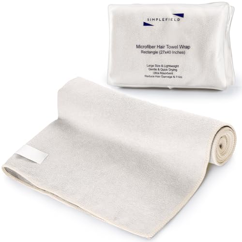 SimpleField Hair Towel Wrap 27x40 inch Anti-Frizz Microfiber