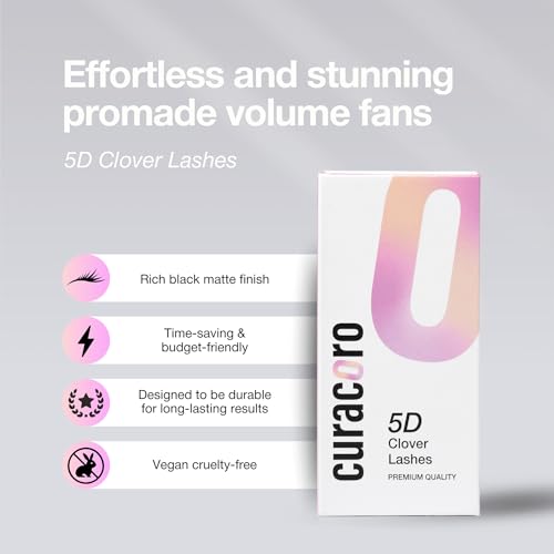 Curacoro 5D Clover Eyelash Extensions 0.07 C Curl 9mm