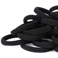 50 Pack Black Hair Ties for Thick Hair - Seamless Cotton Elastic
