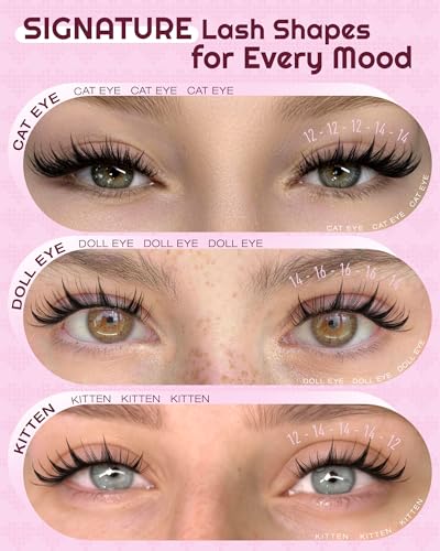 OKAYLOVE Manga Lash Clusters 12mm - 80pcs Wispy Anime Eyelashes
