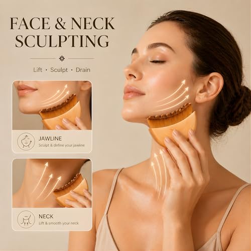 Lymphatic Contour Face Brush - Soft Bristles & Travel Case