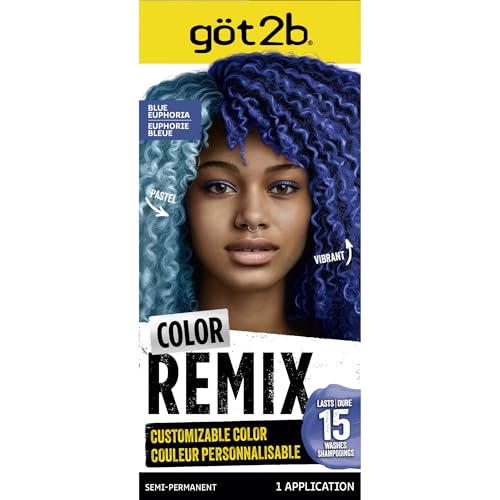 Got2B Color Remix Semi-Permanent Hair Dye, Blue Euphoria