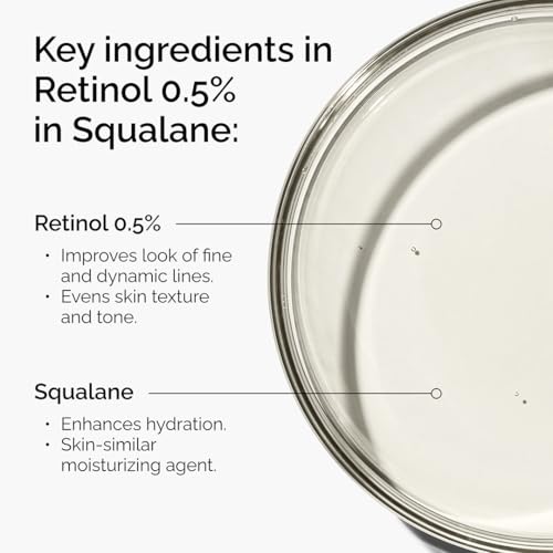 The Ordinary Retinol 0.5% in Squalane, Intermediate Retinol Serum for the Face That Is Anti-Aging and Skin Smoothing, 1 Fl Oz