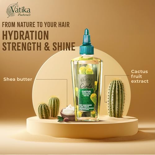 Vatika Naturals Curls Cactus Hair Oil for Curly Hair - Nourishing 100ml