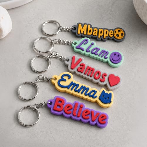 Personalized 3D Printed Soccer Keychain for Boys & Kids