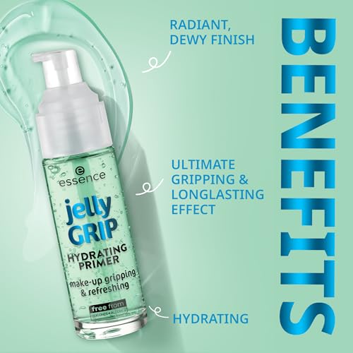 Essence Jelly Grip Hydrating Primer - Long-Lasting Makeup Base, Vegan, PETA Certified