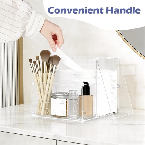 Puretalon Clear Acrylic Face Towel Holder for Clean Towels XL – Multi-Use Organizer
