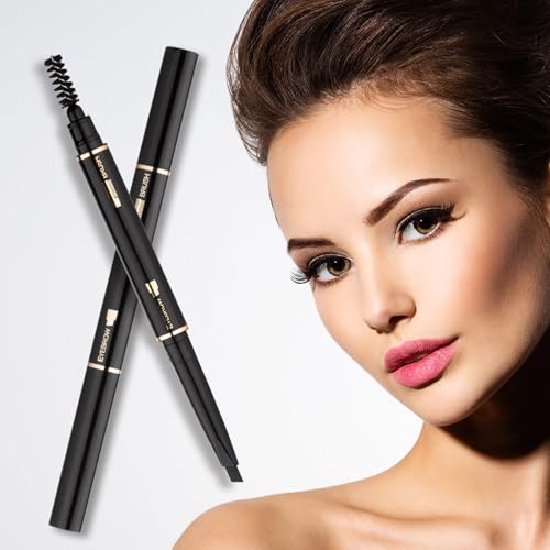 Waterproof Eyebrow Pencil 2 Pack with Brush - Dark Brown