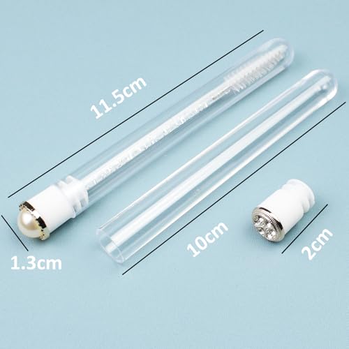 SenRocc 20pcs Reusable Pearl-Diamond Lash Spoolies with Tubes - Eyelash & Mascara Applicators
