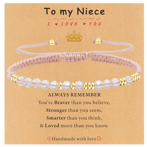 TAGOMEI Teen Girl Gifts Trendy Stuff Niece Gifts from Auntie Niece Birthday Gifts for Girls Her Morse Code Bracelets for Women Teen Girls Beaded Bracelets, Inspirational Gifts for Women Teen Girls