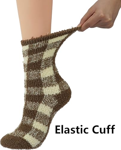 BomKinta Women's Cozy Fuzzy Socks - Warm Winter Slipper Socks, Size 5-10