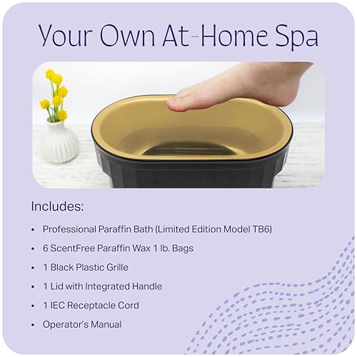 Therabath TB6 Professional Paraffin Wax Bath - Black & Gold Edition