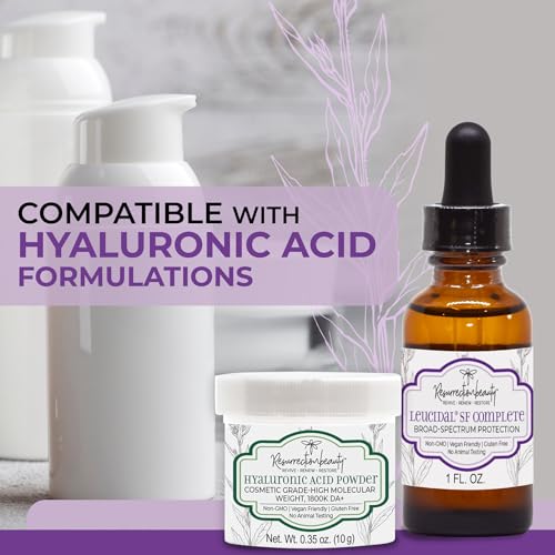 Leucidal¢ç SF COMPLETE Broad Spectrum Protection Cosmetic Ingredient for DIY Vitamin C Ascorbic Acid & Hyaluronic Acid Powder Serum, Facial Lotion & Other Formulations, 1 oz RESURRECTIONbeauty
