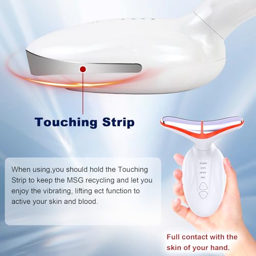 SIQUER Red Light Therapy Facial & Neck Massager - Portable Skin Care Device