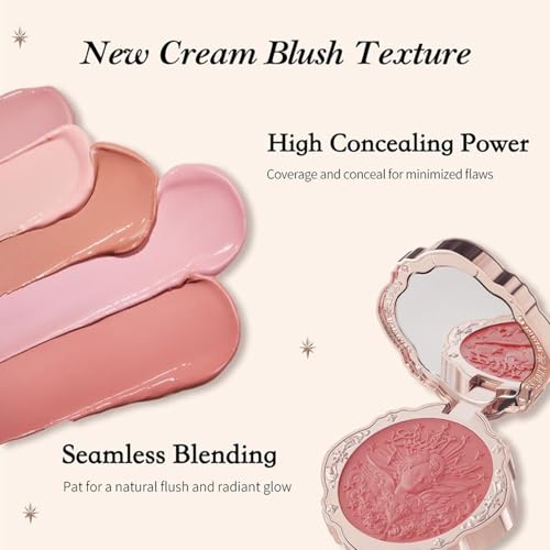 Flower Knows Little Angel Cream Blush Warm Pink Hydrating Blush for Cheeks - Buildable & Long-Lasting Dewy Face Makeup