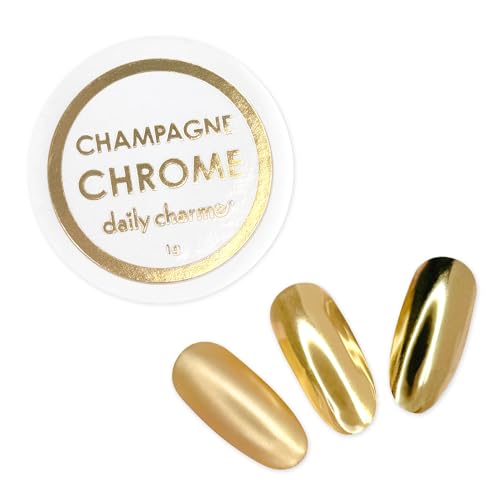 Daily Charme Champagne Gold Mirror Chrome Powder for Nail Art - 1g