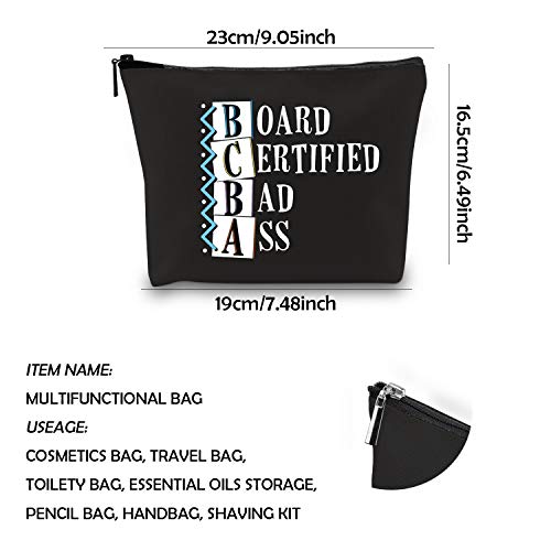 Generic WCGXKO Funny Behavior Analyst Gift BCBA Gift Board Certified Bad Ass Zipper Pouch Cosmetics Bag (BOARD CERTIFIED BAD ASS)