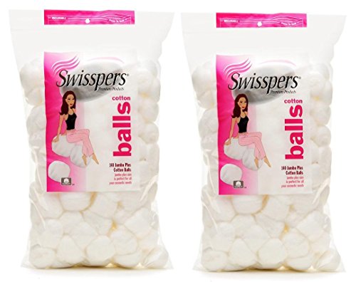 Swisspers Super Jumbo Cotton Balls - 100% Pure Cotton, 280 Count (2 Pack)