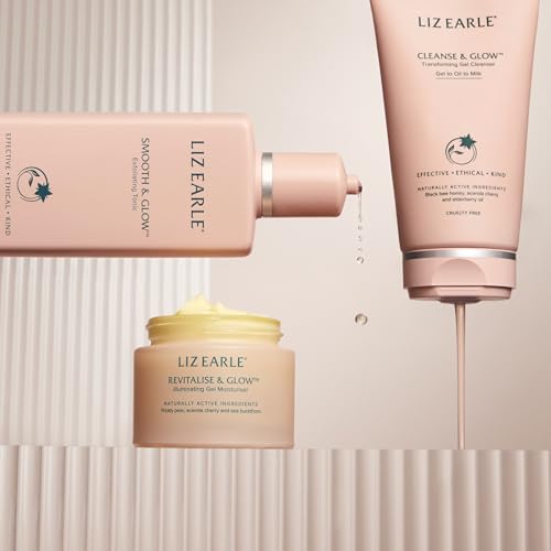 Liz Earle Revitalize & Glow Illuminating Gel Moisturizer - Brightening Vitamin C Face Cream & Pore Minimizer - Enriched with Acerola Cherry to Gently Exfoliate Skin and Boost Hydration (50ml)