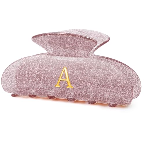 Personalized Initial Hair Clip - Glitter Acrylic Claw for Women & Teens