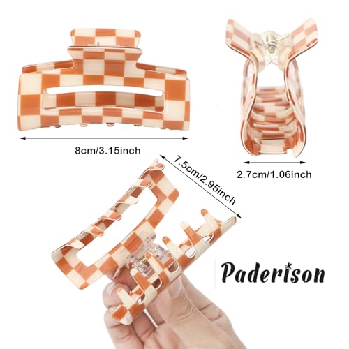 Checkered Claw Clips 6-Pack - Y2K Hair Barrettes for All Hair Types