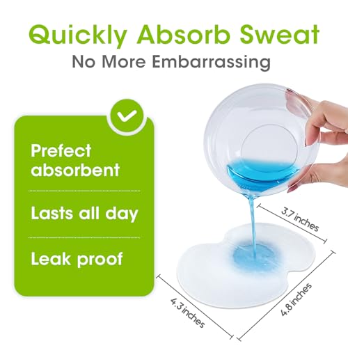 Disposable Armpit Sweat Pads - 100 Count, Extra Adhesive Protection