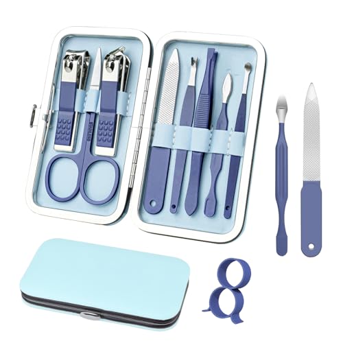 RedFlow 8-in-1 Manicure Set with Nail Clippers & Leather Case