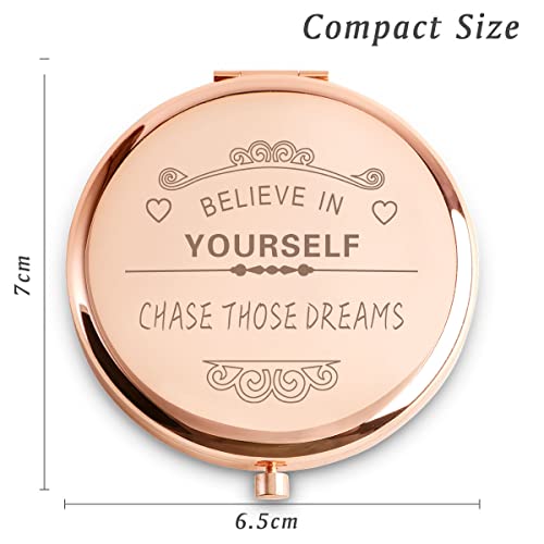 Personalized Compact Mirror with Magnification - Inspirational Gift for Women