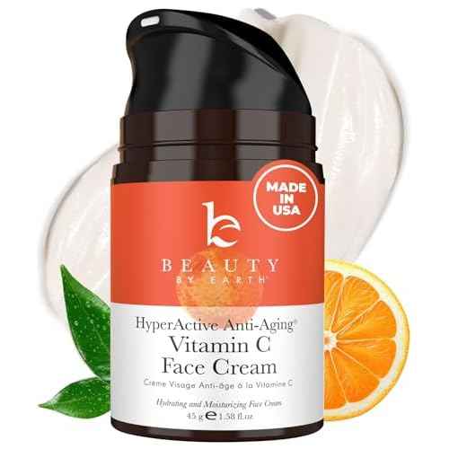 Beauty by Earth Vitamin C Face Cream - USA Made with Organic & Natural Ingredients, Skin Brightening Cream for Face, Discoloration Correcting & Anti Aging Moisturizer for Face with Antioxidants