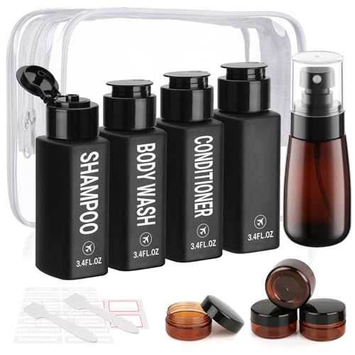 14-Piece Travel Toiletries Set - TSA Approved Bottles & Jars