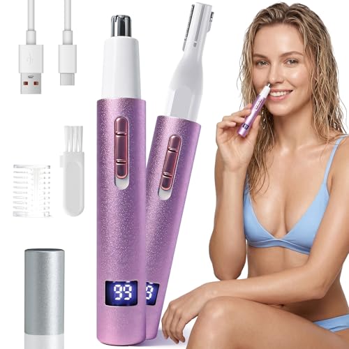 LED Display Nose & Ear Hair Trimmer for Men, Rechargeable