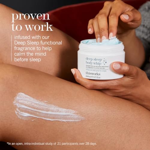 THISWORKS Deep Sleep Body Whip ? Ultra-Rich Nighttime Body Moisturizer with Shea Butter, Magnesium & Essential Oils ? Nourishes Skin & Promotes Restful Sleep ? 200ml