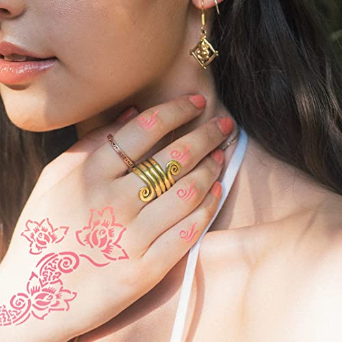 Henna Tattoo Stencil Kit 190pcs, 24 Sheets Reusable