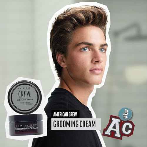 American Crew Men's Grooming Cream, Like Hair Gel with High Hold & High Shine, Stocking Stuffer for Him, 3 oz
