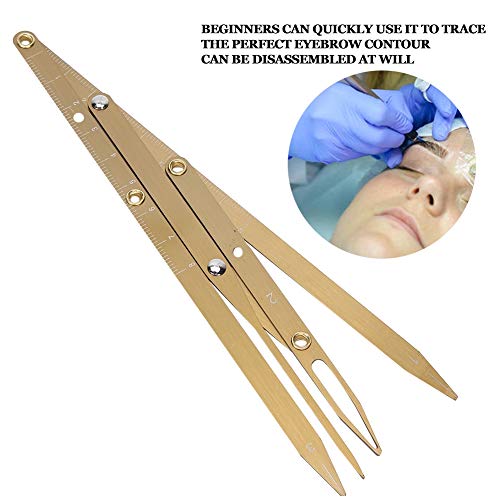 Eyebrow Tattoo Ruler Microblading Measure Tool Gold