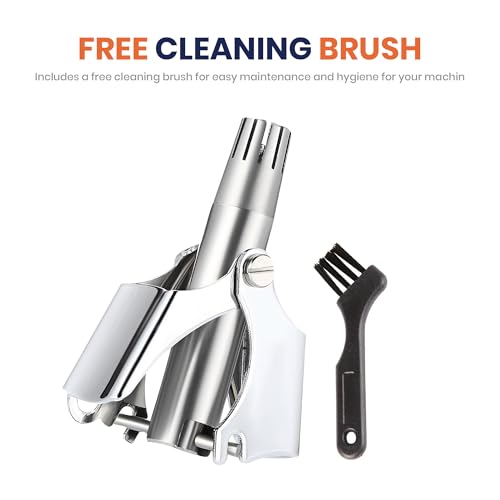 Stainless Steel Hair Trimmer for Men and Women | Manual Nose and Ear Hair Trimmer | Nose Clippers, 360¡Æ Rotating Hair Trimmers | Washable Nose Hair Remover