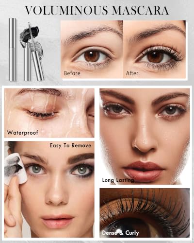 Lestpola Waterproof Metal Fiber Curling Mascara - Long-Lasting Black Lash Enhancer