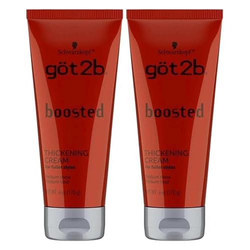 Got 2B Boosted Hair Thickening Cream for Fuller Styles, Medium Shine, Medium Hold, 6 Ounce - 2 Pack